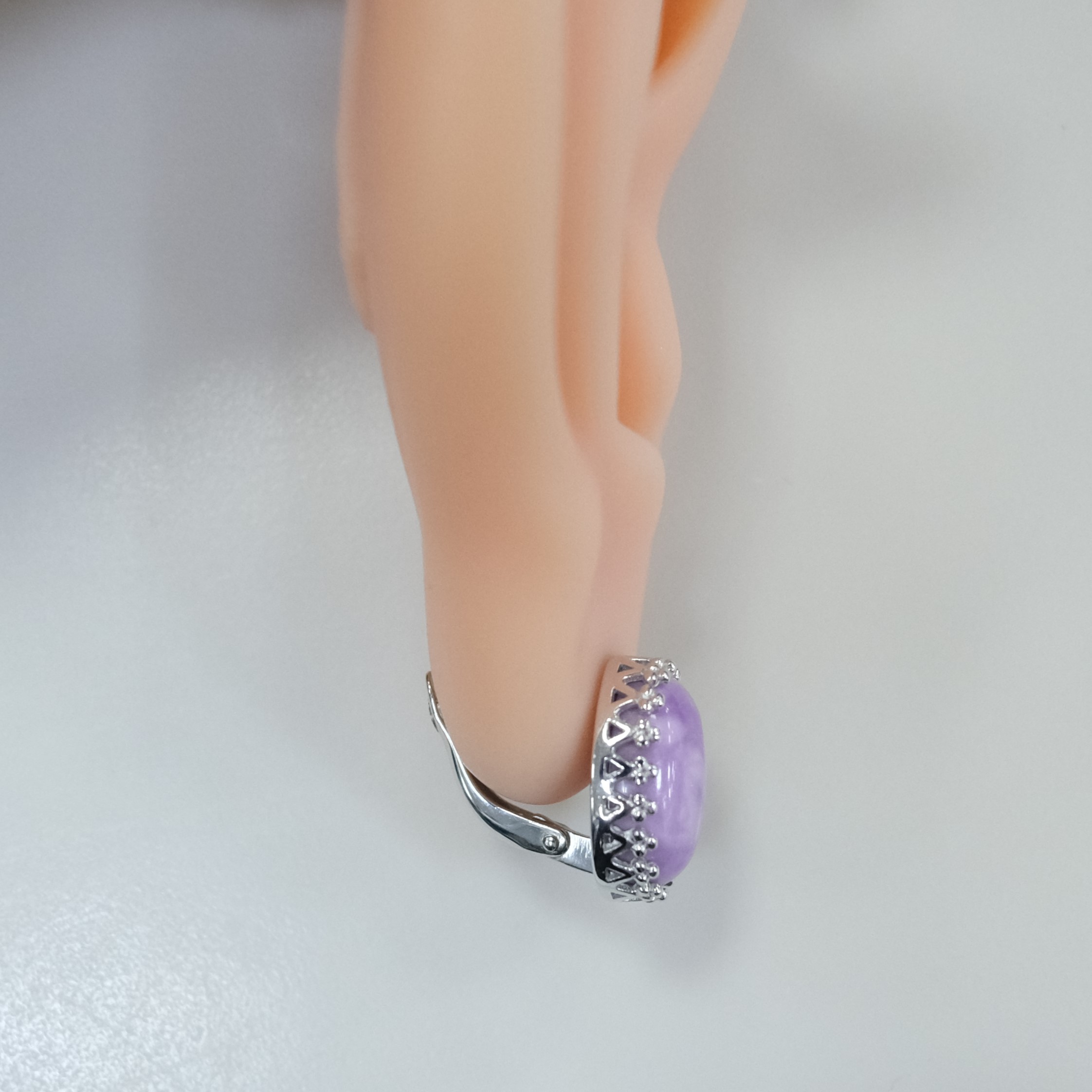 Серебряные серьги с фосфосидеритами